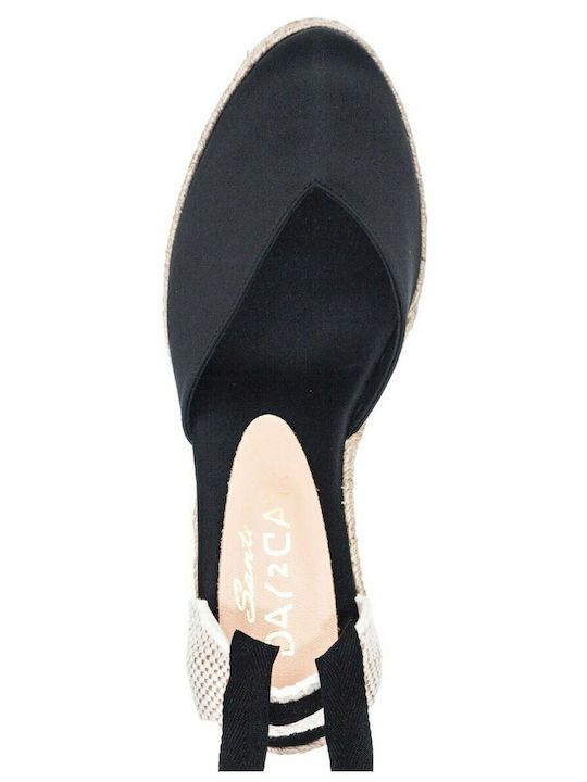 Damenplattformen im Espadrilles-Stil Schwarz