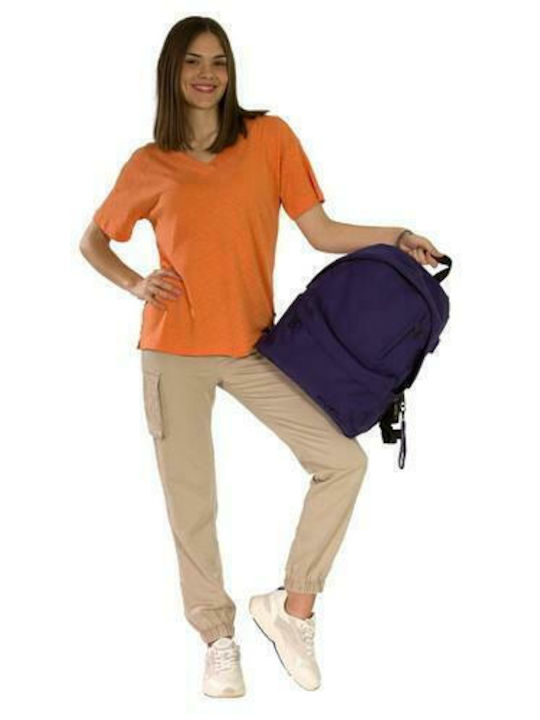 Must Team Monochrome Purple School Bag Backpack Junior High-High School Purple with Water Bottle Holder 22Liters