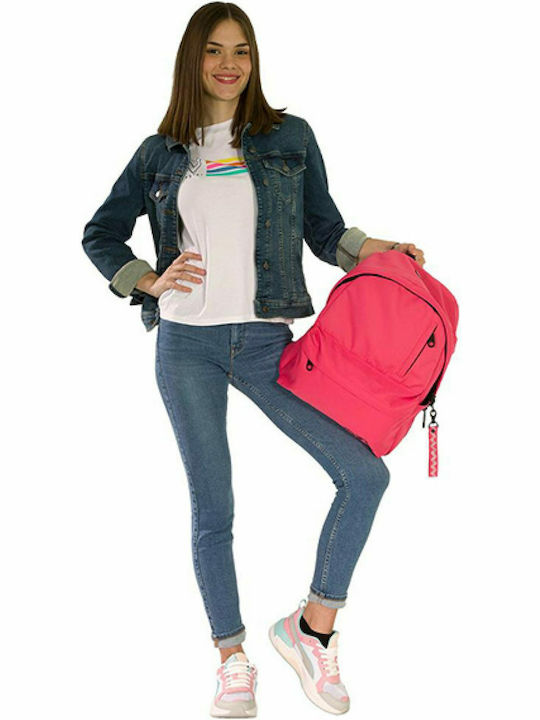 Must Team Monochrome Koralle Schulranzen Rucksack Junior High-High School Rosa mit Flaschenhalter 22Liter