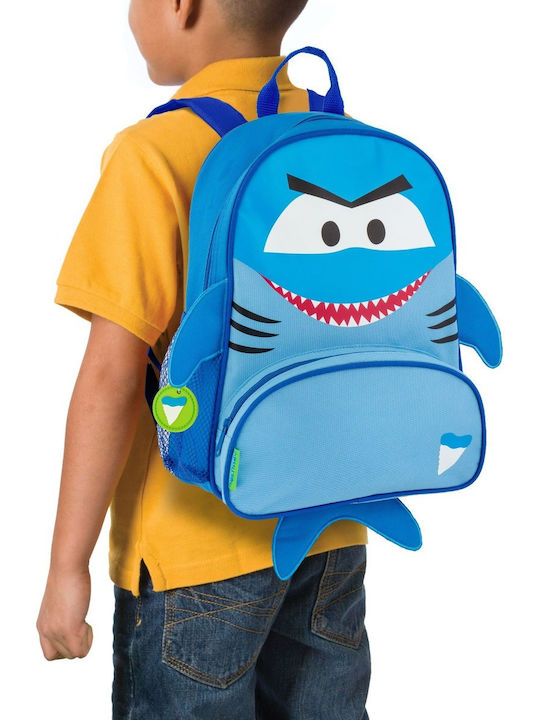Stephen Joseph Shark Σχολική Τσάντα Πλάτης Νηπιαγωγείου Γαλάζια με Θήκη για Παγούρι