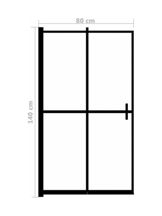 vidaXL Shower Screen Bathtub with Foldable Door 80x140cm Black