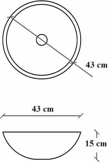 S9 Solid Επικαθήμενος Νιπτήρας από Συνθετικό Υλικό 43x43cm Λευκός