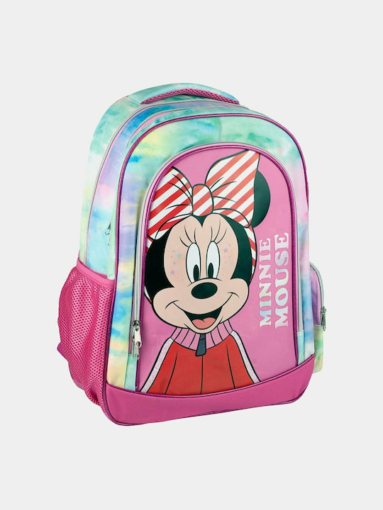 Back Me Up Minnie Nature School Bag Backpack Elementary, Elementary Pink with Water Bottle Holder 27Liters