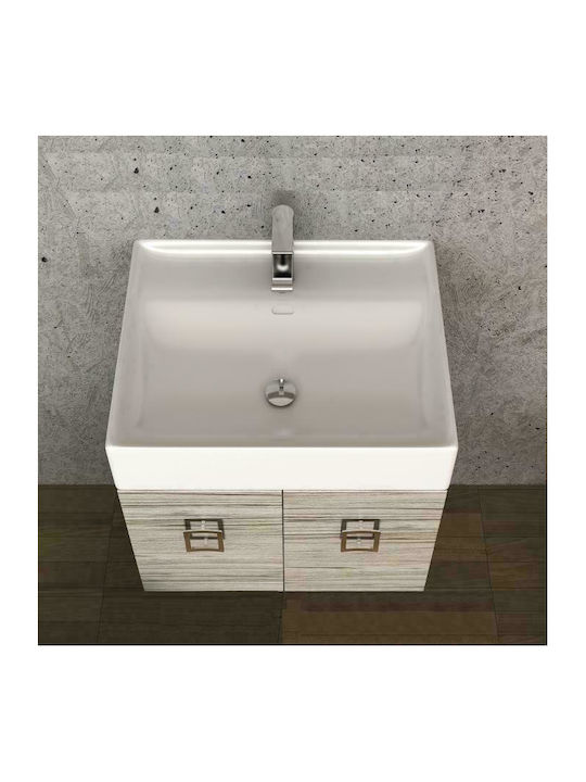 Orabella Touch 61 Επικαθήμενος Νιπτήρας Πορσελάνης 61x46x12.5cm Λευκός