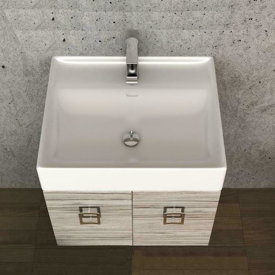 Orabella Touch 61 Aufgesetztes Waschbecken Porzellan 61x46x12.5cm Weiß