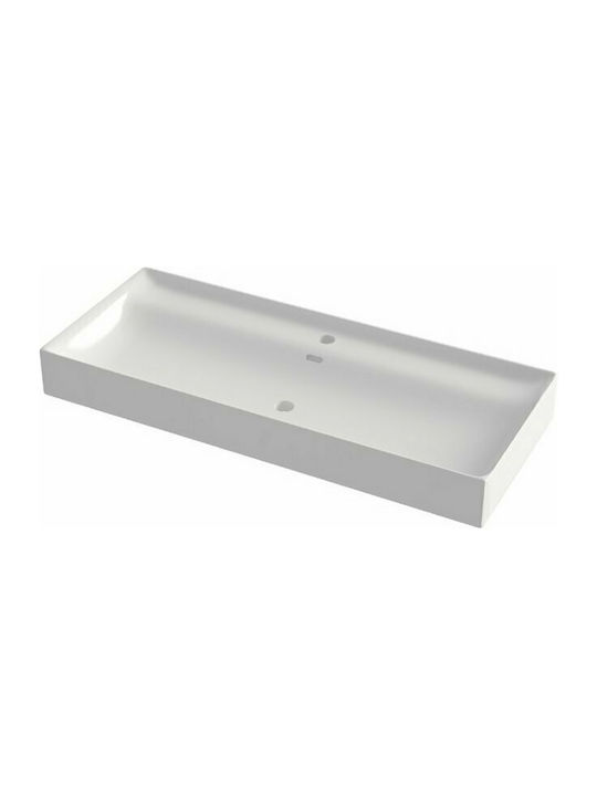 Orabella Touch 101 Countertop Sink Porcelain 101x46x12.5cm White