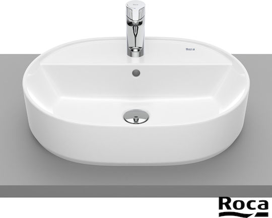 Roca Gap Round Countertop Sink Porcelain 55x40x13cm White