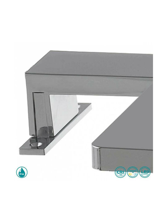 Fan Europe Cruise Modern Lamp Bathroom with Integrated LED and Natural White Light Silver 28x11x4.2cm