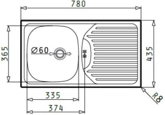 Maidtec Bradford 1B 1D Ένθετος Νεροχύτης Inox Σατινέ Μ78xΠ43.5cm Ασημί