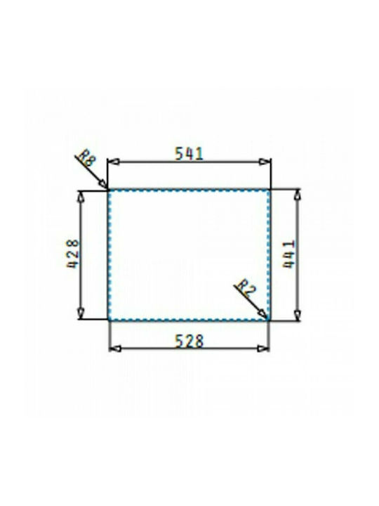 Pyramis Lume 1B Ισόπεδος Νεροχύτης Inox Σατινέ Μ50xΠ40cm Ασημί