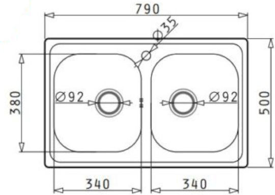 Maidtec Inset 2B Ένθετος Inox Σατινέ Μ79xΠ50cm Ασημί