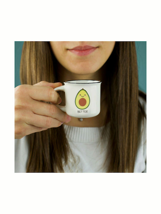 Legami Milano Avocado Set Căni Espresso Emailat Albe 50ml 2buc