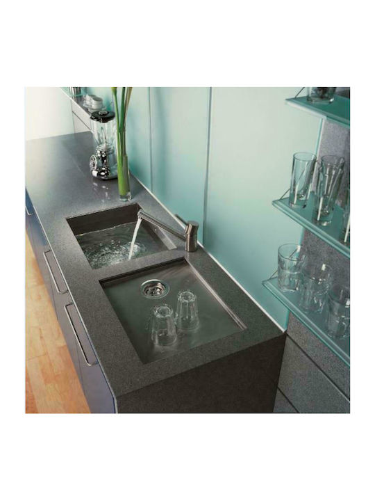 Macart Quattro Υποκαθήμενος Νεροχύτης Inox Σατινέ Μ45xΠ40cm Ασημί