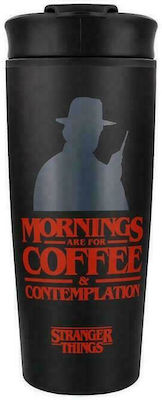 Pyramid International Stranger Things - Coffee & Contemplation Sticlă Termos Oțel inoxidabil Negru 450ml