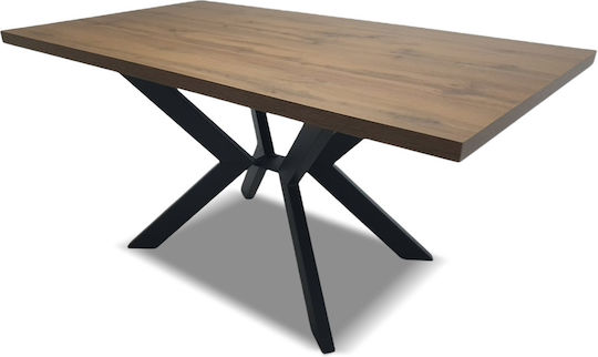 № 9 Маса За Трапезария Дървена С Метална Рамка Орех 160x90x78см