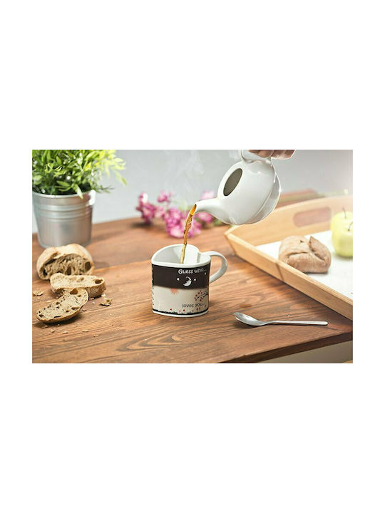 Κούπα σε Σχήμα Καρδιάς που Αλλάζει Χρώμα Ceramic Cup Black 330ml