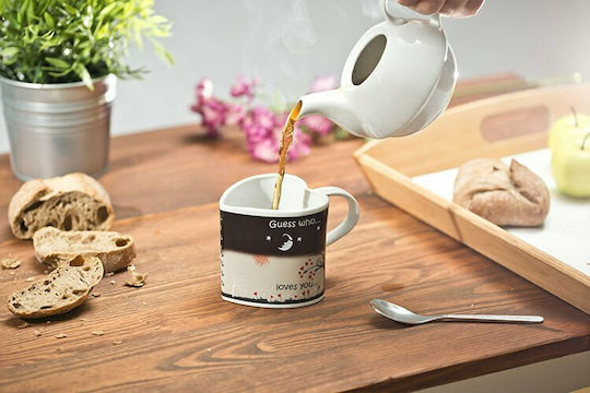 Gadget Master Tasse in Herzform, die die Farbe ändert Wärmewechsel Becher Keramik Heart Shape Guess who loves you 330ml