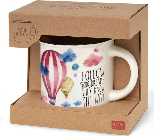 Legami Milano Air Balloon Κούπα από Πορσελάνη Μπεζ 350ml Legami Milano Air Balloon Κούπα από Πορσελάνη Μπεζ 350ml