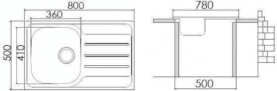 Excel Dimitra 720CMAS11 Drop-In Inox Μ80xΠ50cm Silver