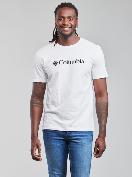 Columbia Basic T-shirt Bărbătesc cu Mânecă Scurtă Alb