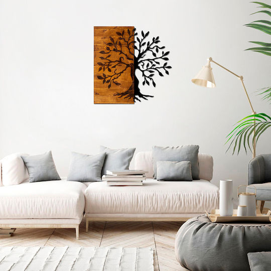 HomeMarkt 3D Mixed Art Μαύρο από Ξύλο 58x3x58cm