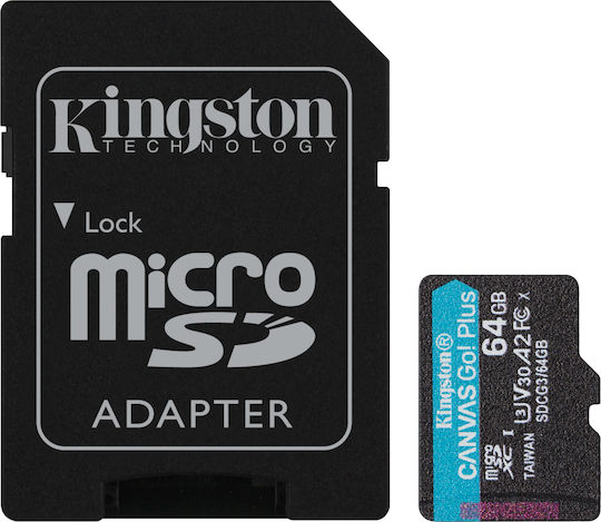 Kingston Canvas Go! Plus microSDXC 64GB Clasa 10 U3 V30 A2 UHS-I