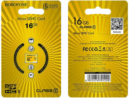 Borofone microSDHC 16GB Clasa 10 UHS-I