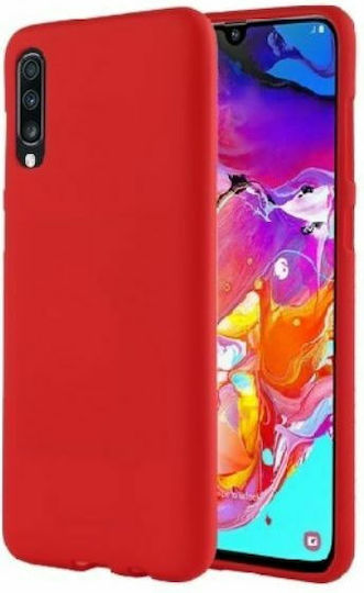 Forcell Soft Touch Umschlag Rückseite Silikon Rot (Galaxy A70)