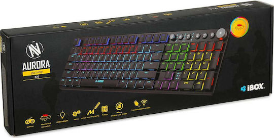 iBox Aurora K6 Wireless Gaming Mechanical Keyboard with KRGD Red switches and RGB lighting (English US)