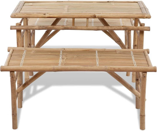 Garten- und Outdoor-Möbelsets Typsatz Speisesaal 3 Stück Bambus