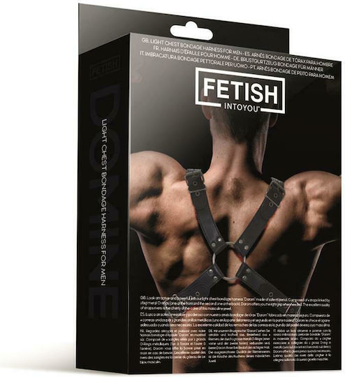 IntoYou Fetish Darom Male Chest Bondage Harness Vegan Leather Black