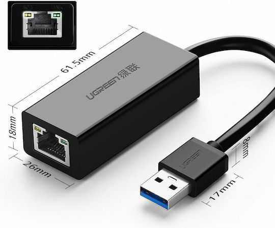 Ugreen CR111 USB Network Adapter with Wired Gigabit Ethernet Connection