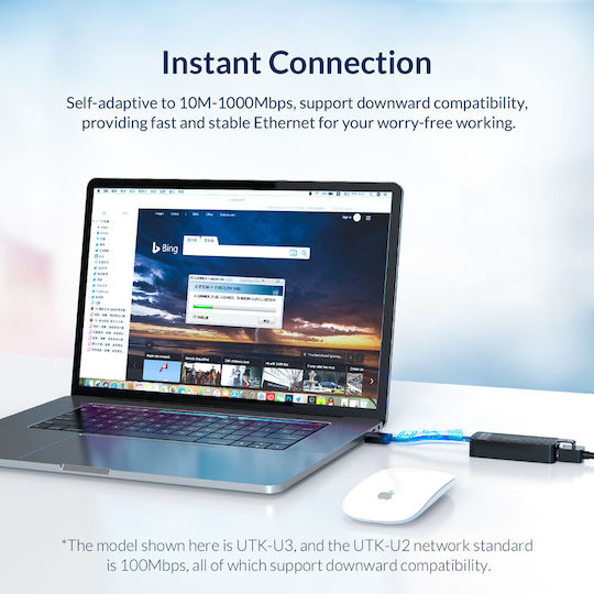 Orico UTK-U3 Αντάπτορας Δικτύου USB με Ενσύρματη Σύνδεση Gigabit Ethernet