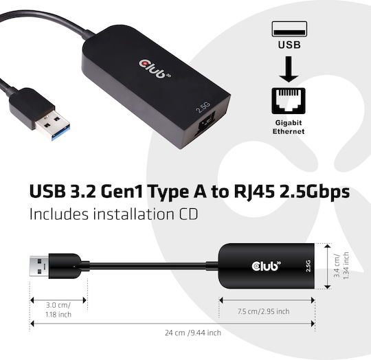 Club3D CAC-1420 Αντάπτορας Δικτύου USB με Ενσύρματη Σύνδεση Ethernet