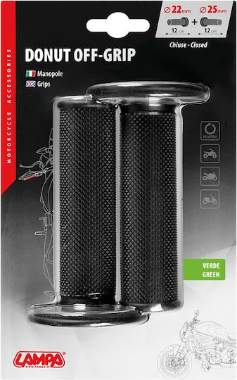Lampa Moto Donut Off-Road L9057.2 Χειρολαβές Ποδηλάτου σε Μαύρο Χρώμα 120mm