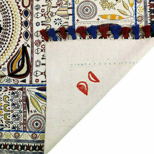 Synchronia Flower Dance Handmade Rug Rectangular Bumbac cu franjuri Multicolor
