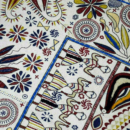 Synchronia Flower Dance Handmade Rug Rectangular Bumbac cu franjuri Multicolor