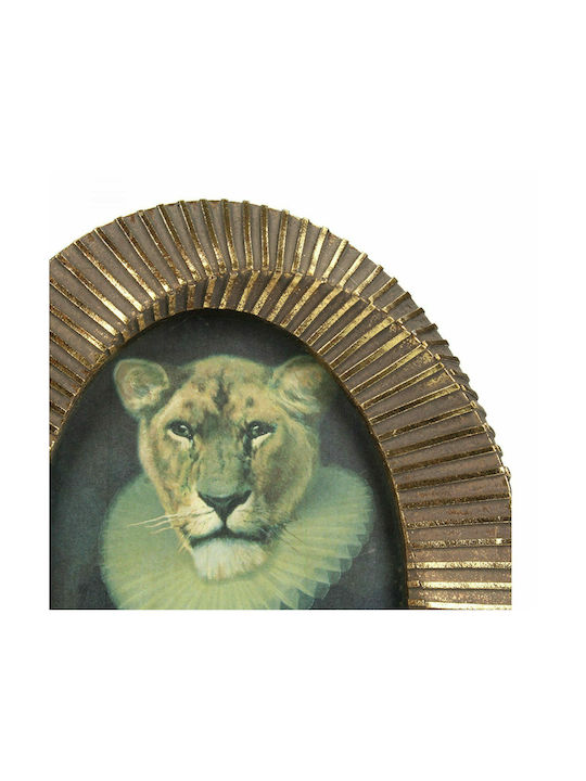 Zaros Lion Κορνίζα Πολυρητίνης Χρυσή