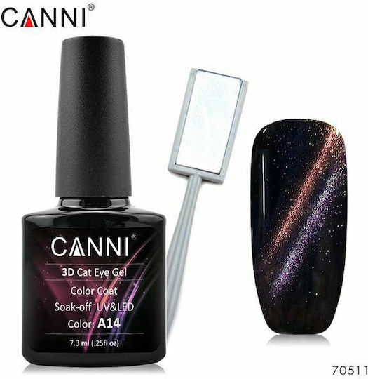 Canni 3D Хибриден Лак за Нокти A14 Котешко око 7.3мл 1бр
