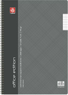 Typotrust Spiral Notebook Maths (Square Box) A4 100 Sheets Office Edition Gray 1pcs