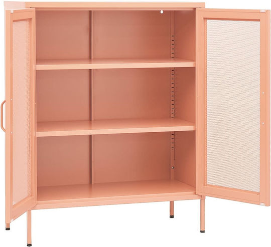 Метален Офисен Шкаф Розов 80x35x101.5см