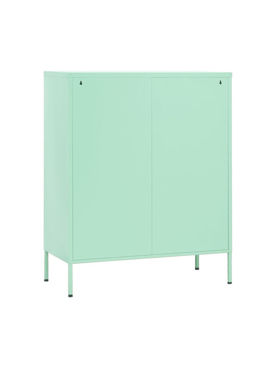 Office Storage Metal Cabinet Bay Leaf Mint L80xW35xH101.5cm