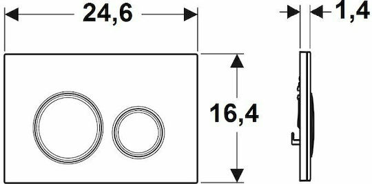 Geberit Sigma 21 Πλακέτα για Καζανάκια Διπλής Λειτουργίας Λευκό Γυαλί
