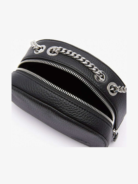 Croco Crew Leder Damentasche Umhängetasche Schwarz