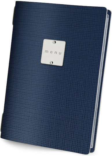 DAG Style Menu Holder Leather in Blue Colour 14.8x21 cm Set 18 Pieces