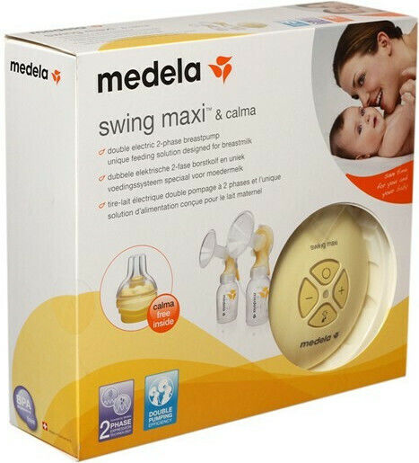 Medela Електрическа Двойна Помпа за Кърма Swing Maxi Електричество Жълт 150мл