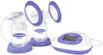 Lansinoh Electric Double Breast Pump Affinity Battery and Electric BPA Free Purple 150ml