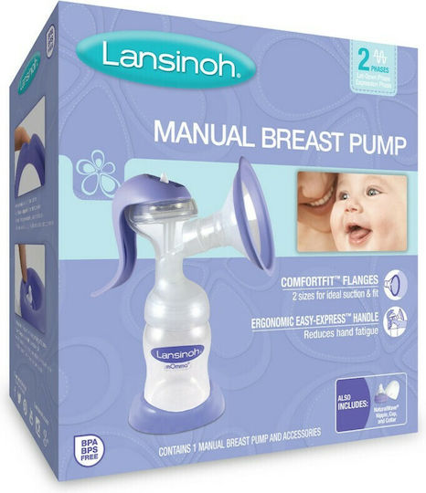 Lansinoh Manual Single Breast Pump BPA Free Purple