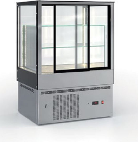 Inox Dobros Kühlvitrine Standgerät mit 3 Ebenen 92x72x130cm