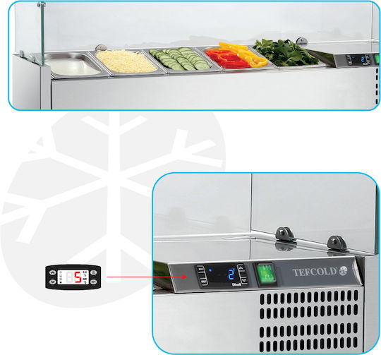 Tefcold Tiefkühlvitrine Tischgerät mit Kapazität 5x1/4 GN 120x33.5x22.5cm